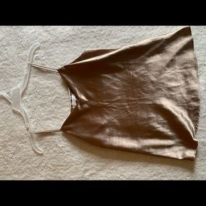 Bronze silk tank top
